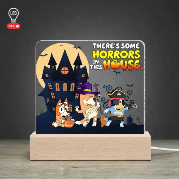 Luz LED familiar personalizada: diseño de casa de terror con brillo personalizable 🌈🏠